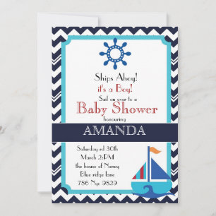 Nautical baby shower invite for boy