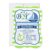 Nautical Baby Shower; Lime Green & Blue