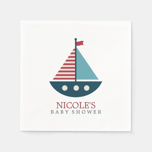 Nautical Baby Shower Napkin (Front)