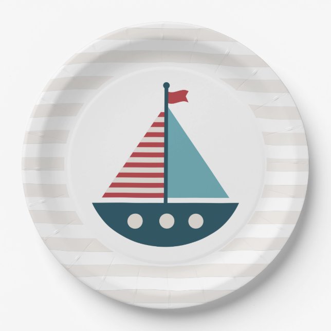 Nautical Baby Shower Paper Plate (Front)