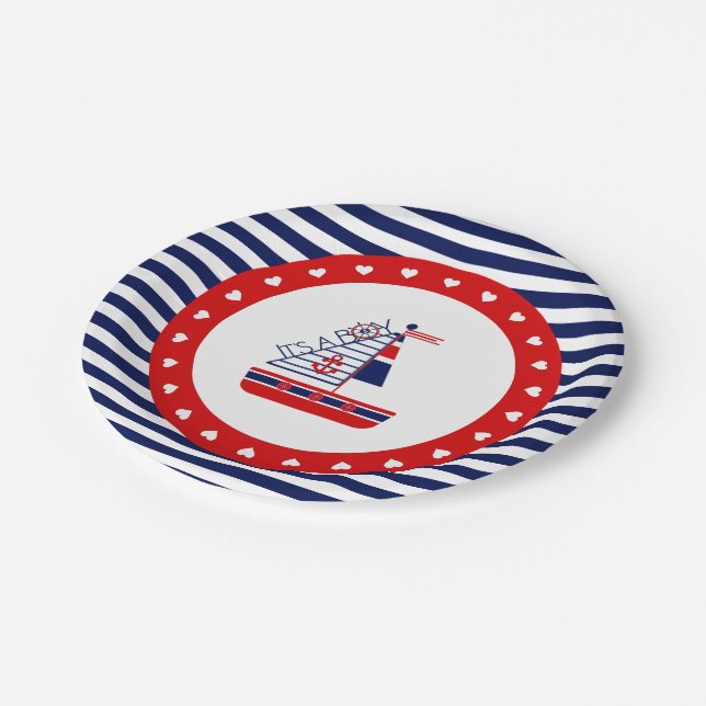 Nautical Baby Shower Paper Plate (Angled)