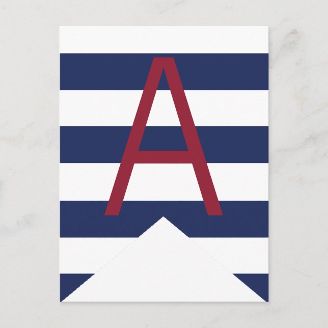 Nautical Baby Shower Personalised Bunting Flag Postcard (Front)