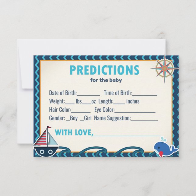 Nautical Baby Shower Predictions for the Baby Invitation (Front)