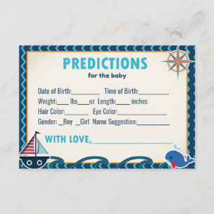 Nautical Baby Shower Predictions for the Baby Invitation
