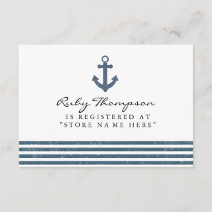 Nautical Baby Shower Registry Insert Card