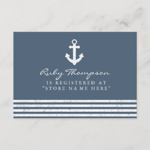 Nautical Baby Shower Registry Insert Card