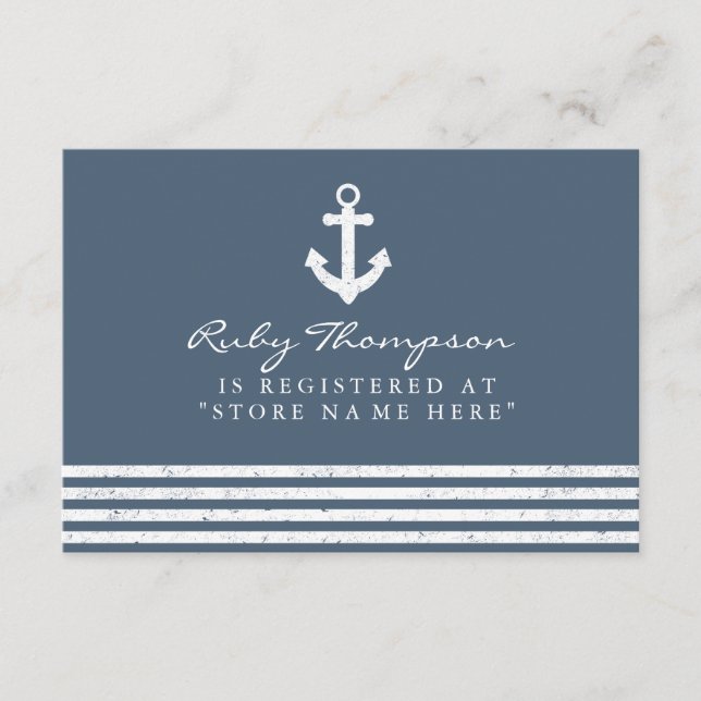Nautical Baby Shower Registry Insert Card (Front)
