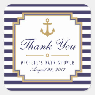 Nautical Baby Shower Thank You Favours Stickers