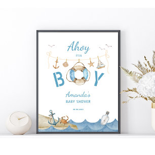 Nautical Baby Shower Welcome  Poster