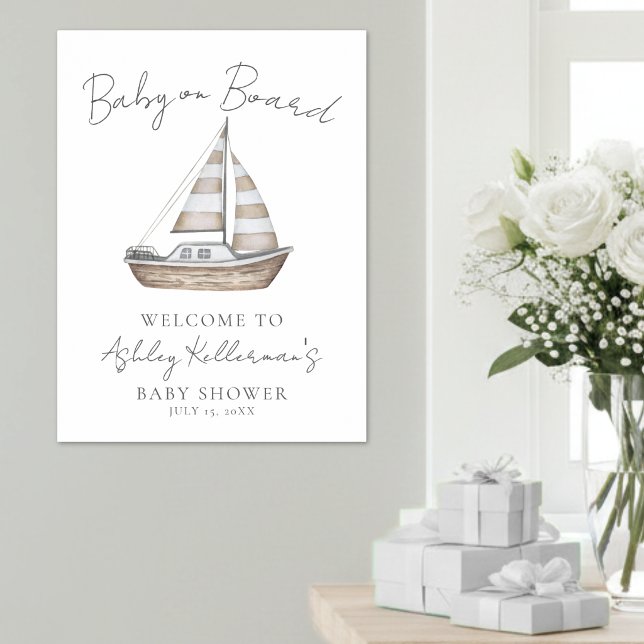Nautical Baby Shower Welcome Sign (Nautical Baby Shower Welcome Sign)