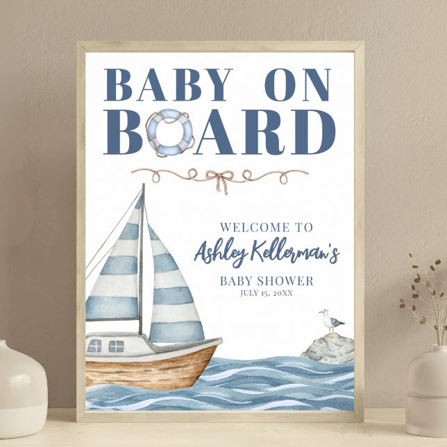 Nautical Baby Shower Welcome Sign (Nautical Baby Shower Welcome Sign)