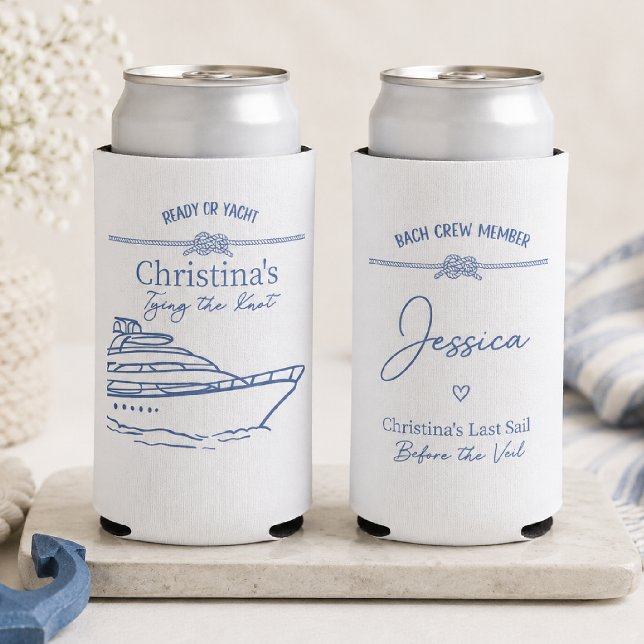 Nautical Bach Crew Koozie | Bachelorette Favour (Creator Uploaded)