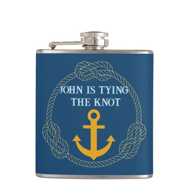 Nautical Bachelor Party Hip Flask (Front)
