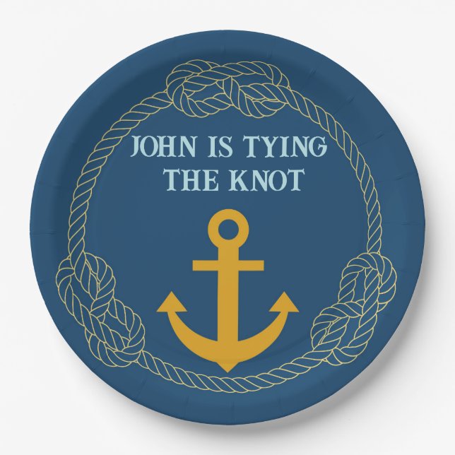  Nautical Bachelor Party Paper Plate (Front)