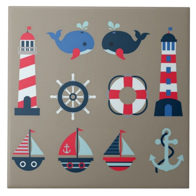 Nautical background patterns tile (Front)