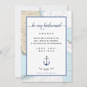 Nautical Be My Bridesmaid   South #Florida Invitation