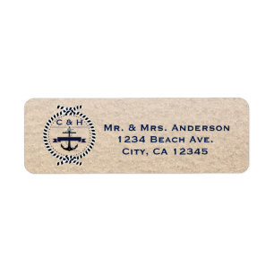 Nautical Beach Anchor Simple Address Label