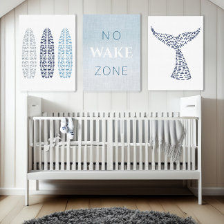 Nautical Beach Baby No Wake Zone Canvas Print