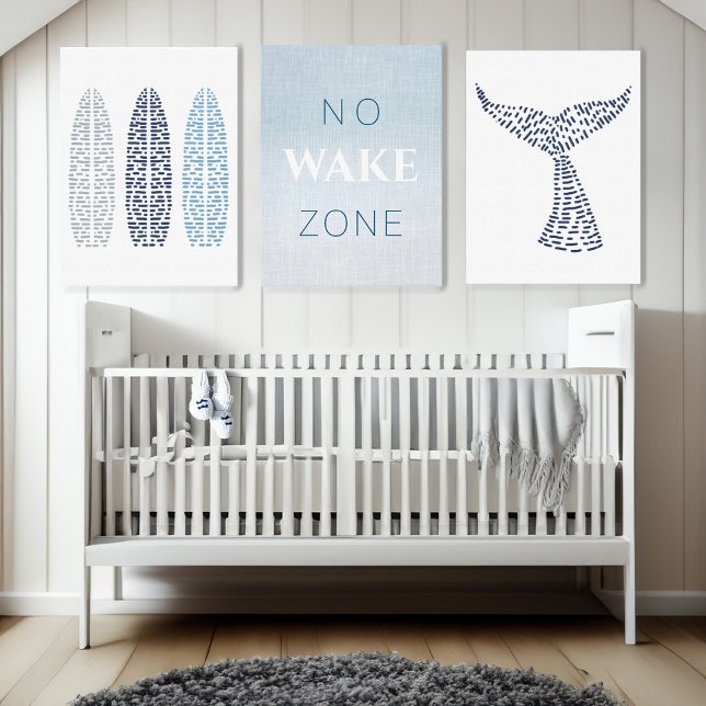 Nautical Beach Baby No Wake Zone Canvas Print (Nautical Beach Baby No Wake Zone Canvas Print)
