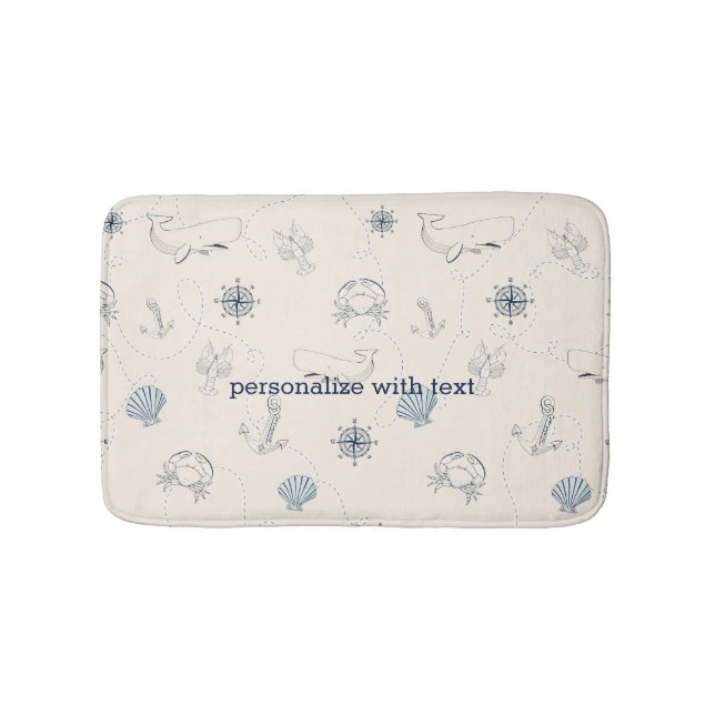 Nautical Beach Bath Mat (Front)