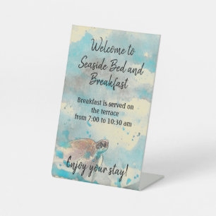 Nautical Beach Bed and Breakfast Guest Information Pedestal Sign