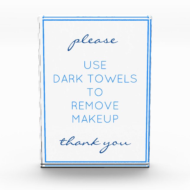 Nautical Beach Blue Bathroom Makeup Towel Block (Front)