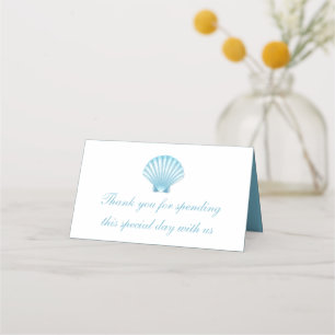 Nautical Beach Blue Nautical Wedding Thank You Place Card