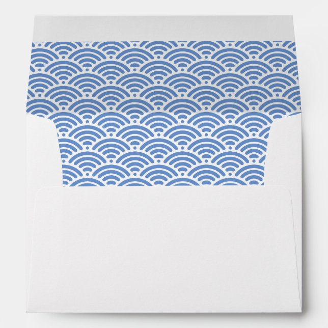 Nautical Beach Blue Ocean Waves Cute 5x7 Envelopes (Back (Bottom))