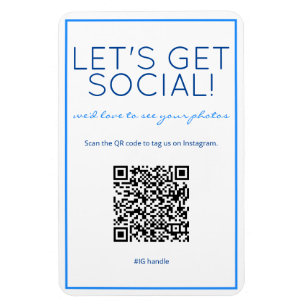 Nautical Beach Blue QR Code Social Media Magnet