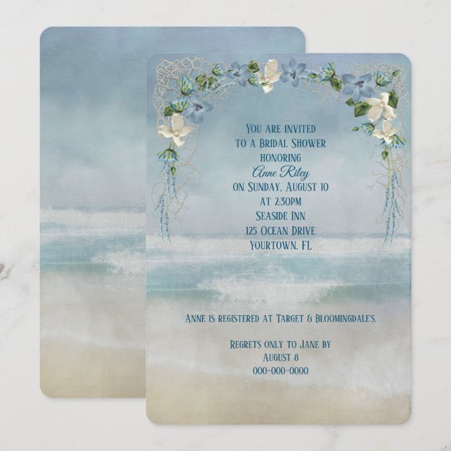 Nautical Beach Bridal Shower Invitation (Front/Back)