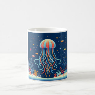 nautical/beach/coastal jellyfish coffee mug