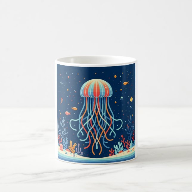 nautical/beach/coastal jellyfish coffee mug (Center)