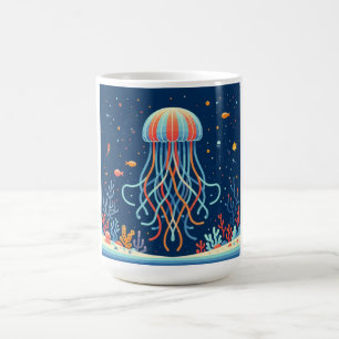nautical/beach/coastal jellyfish coffee mug