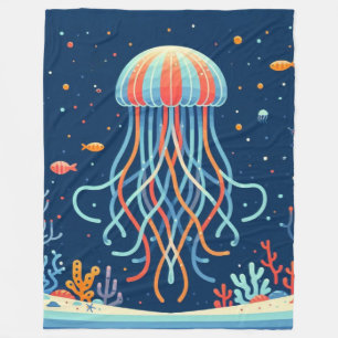 nautical/beach/coastal jellyfish fleece blanket