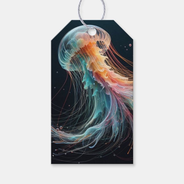 nautical/beach/coastal jellyfish  gift tags (Front)