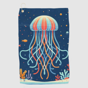 nautical/beach/coastal jellyfish golf towel