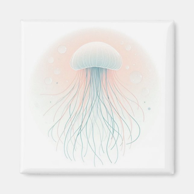 nautical/beach/coastal jellyfish  magnet (Front)