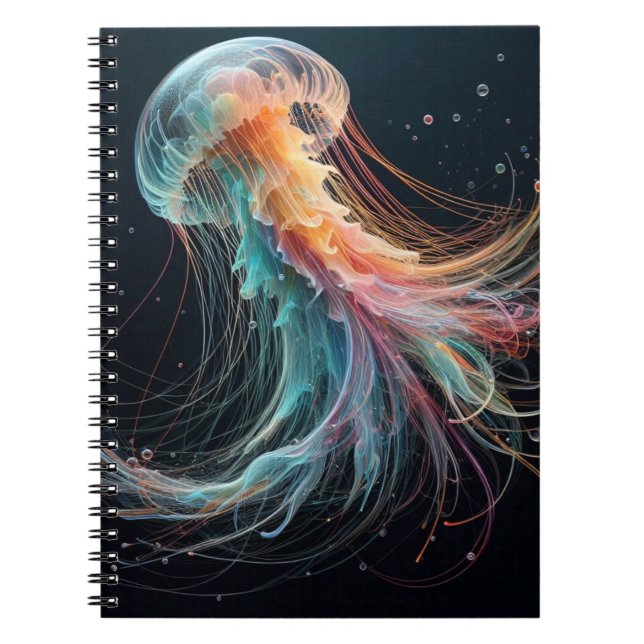 nautical/beach/coastal jellyfish  notebook (Front)
