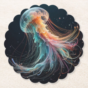 nautical/beach/coastal jellyfish  paper coaster