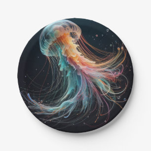 nautical/beach/coastal jellyfish paper plate