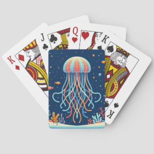 nautical/beach/coastal jellyfish playing cards