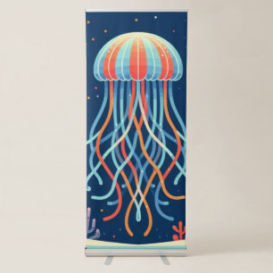 nautical/beach/coastal jellyfish retractable banner