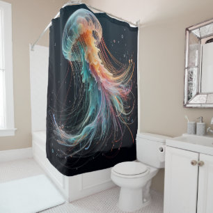 nautical/beach/coastal jellyfish shower curtain