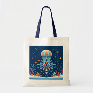 nautical/beach/coastal jellyfish tote bag