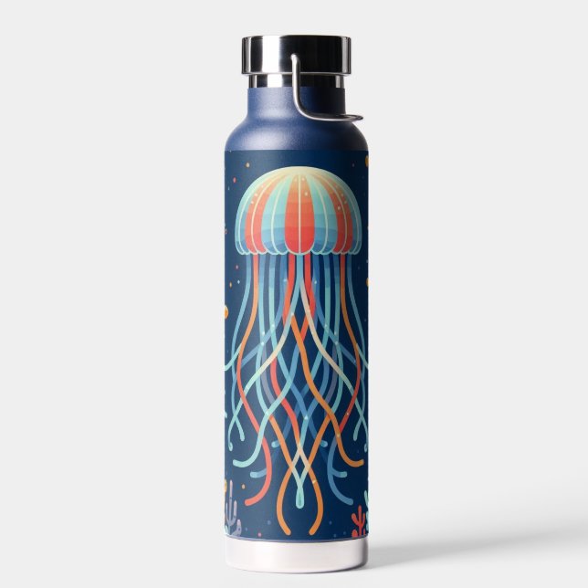 nautical/beach/coastal jellyfish water bottle (Left)