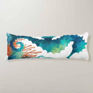 nautical/beach/coastal seahorse art body cushion