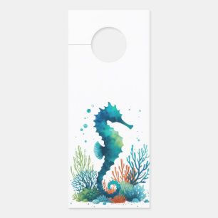 nautical/beach/coastal seahorse art door hanger