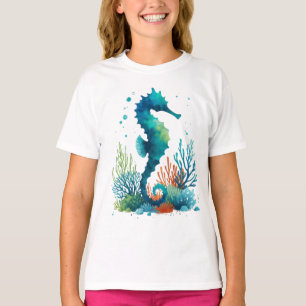 nautical/beach/coastal seahorse art T-Shirt
