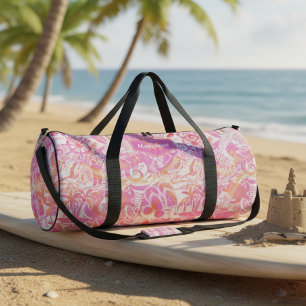Nautical Beach Collage Hot Pink ID840 Duffle Bag
