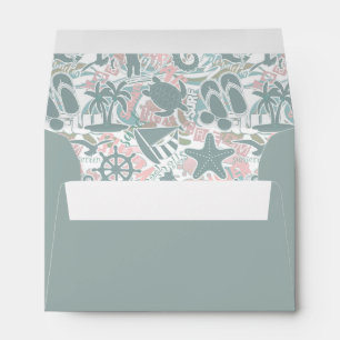 Nautical Beach Collage Sage ID840 Envelope